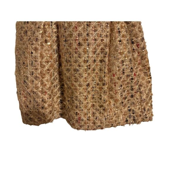 Brand New Anthropologie Maeve Tweed Fit & Flare Mini Dress Neutral 12 Petite - Picture 10 of 16